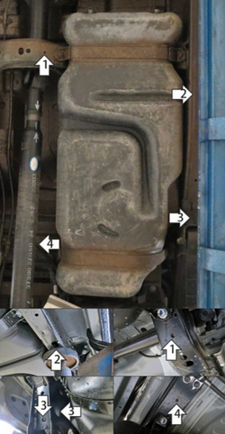 Усиленная защита топливного бака (2 мм, сталь) для Dongfeng DF6 2022- Motodor.78604