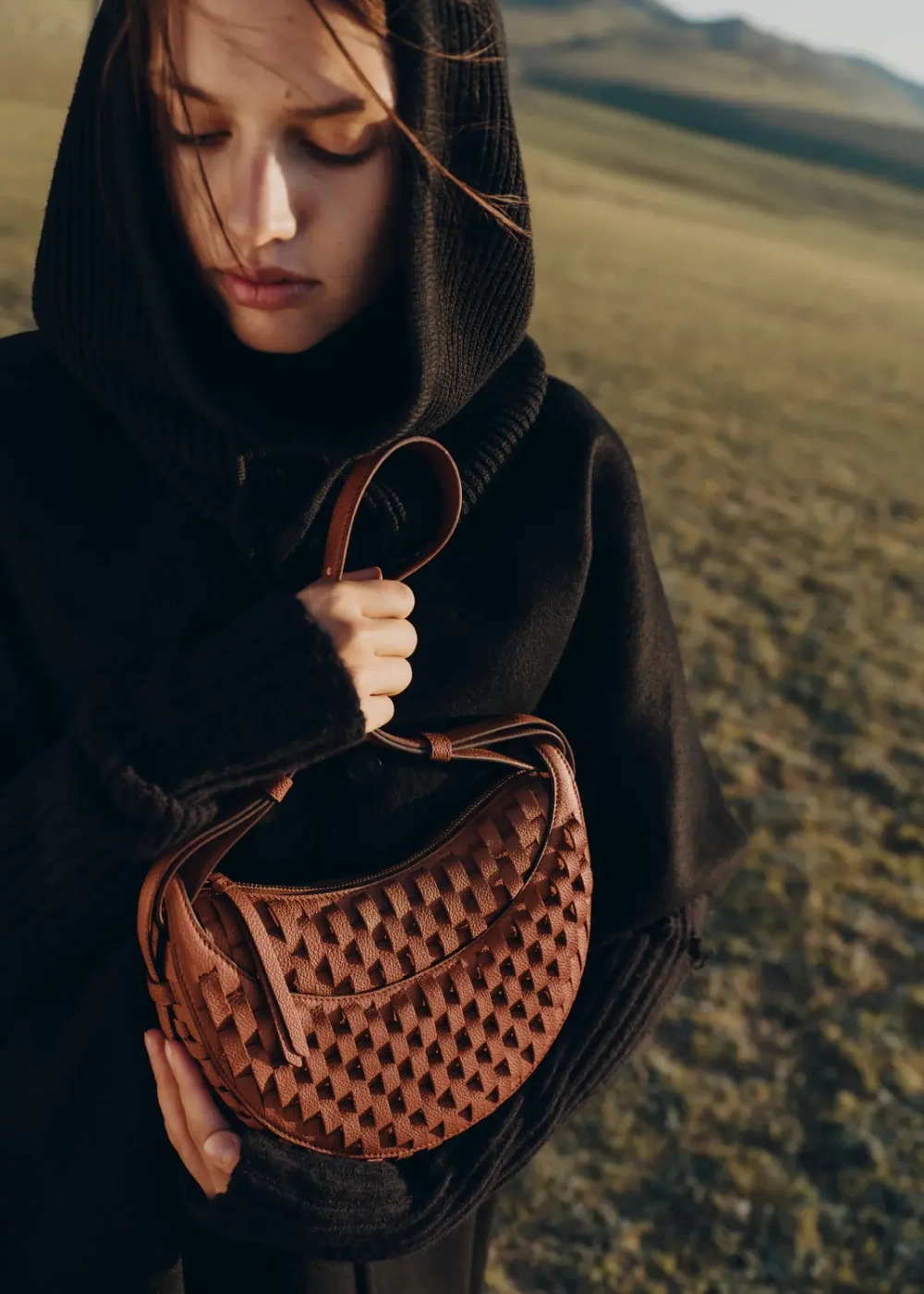 POLENE СУМКА NUMERO DIX, КОНЬЯЧНЫЙ