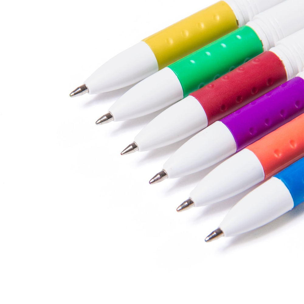 Набор гелевых ручек Alingar, 6 цветов, 0,55 мм, резиновый грип, белый, круглый пластиковый корпус, ПВХ чехол, европодвес