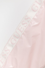 Куртка демисезонная с капюшоном GUESS Нежно-розовый/Лапмпас: тесьма с логотипами Девочка