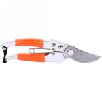 Секатор плоскостной 8» (20см) «Дачник» гальваническое покрытие, алюминиевые комбинированный ручки ДоброСад