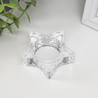 Подсвечник стекло Звезда 7,5х7,5х2 см