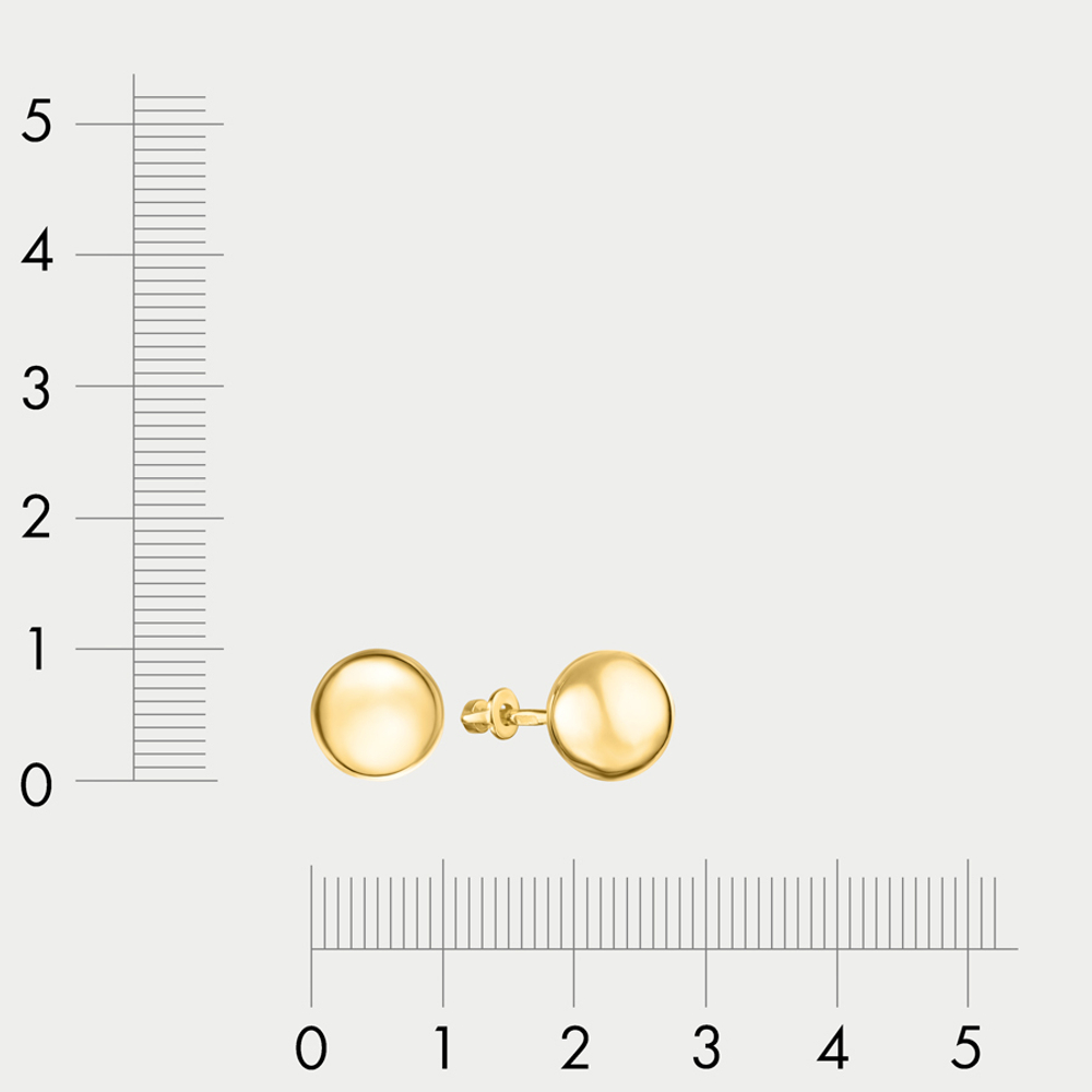 Серьги-пусеты без вставок из желтого золота 585 пробы для женщин (арт. 92082)