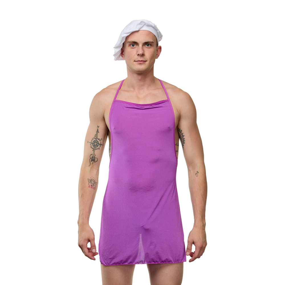 Мужской костюм «Повар» (Размер: L-XL) (Цвет: фиолетовый с белым)