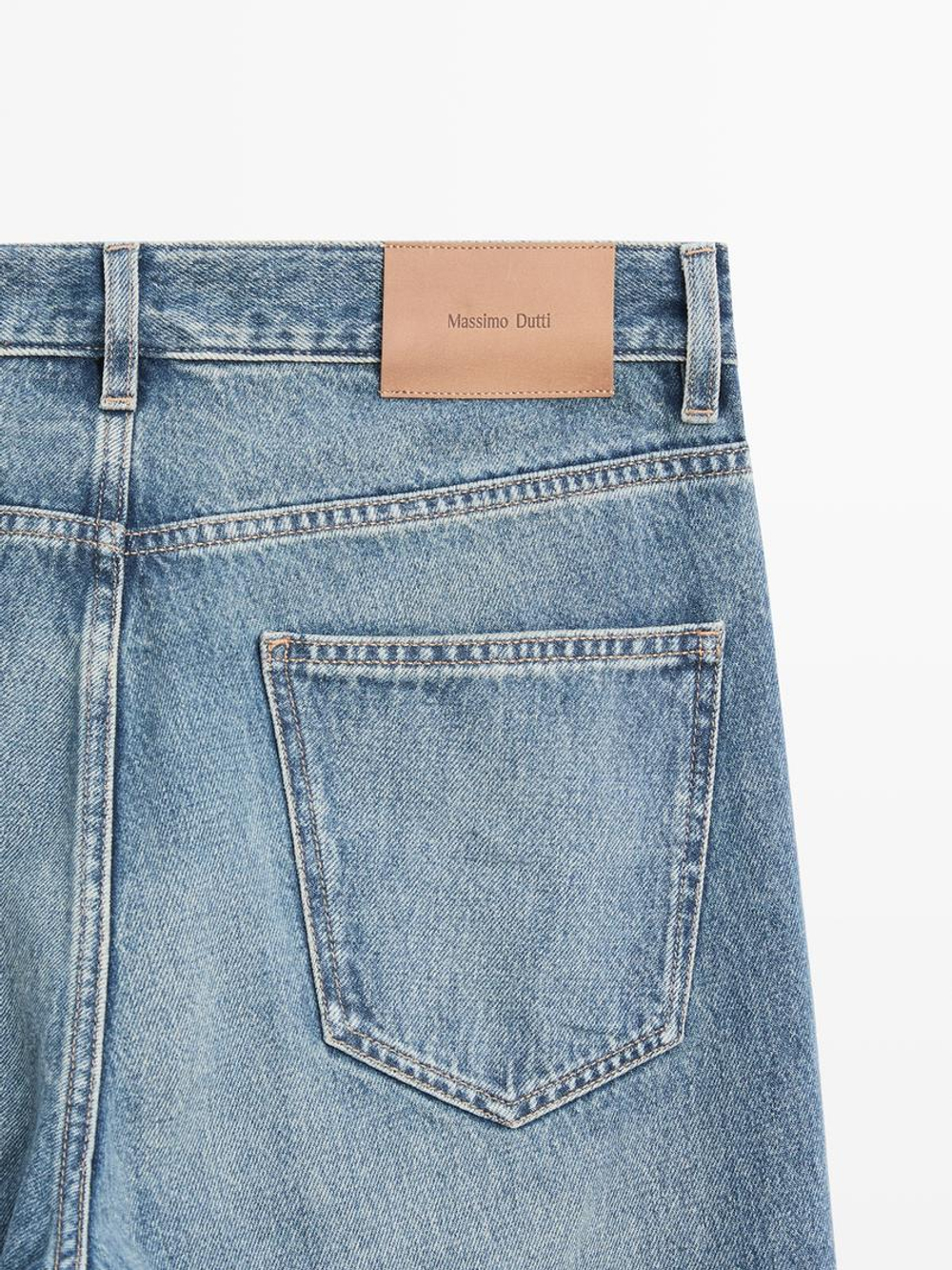 Massimo Dutti Джинсы прямого кроя, средне-синий