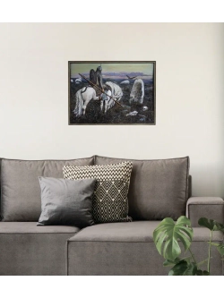 Картина из дерева "Витязь на распутье" 41х30х3 см