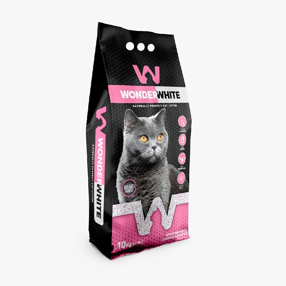 Наполнитель Wonder White Baby Powder комкующийся c ароматом детской присыпки, 10 кг