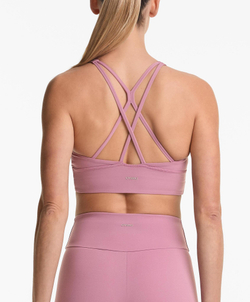 Oysho Спортивный бюстгальтер с бретелями на спине, светло-баклажановый