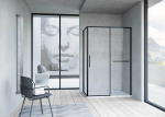 Душевой уголок Slim Soft VSR-1SS1014CLB, 1400*1000, черный, стекло прозрачное, , шт