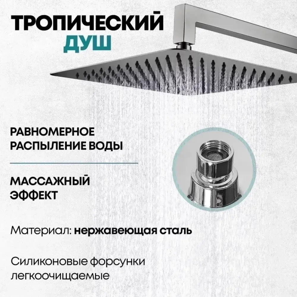 Душевая система скрытого монтажа Grocenberg GB5089BG-3 Графит