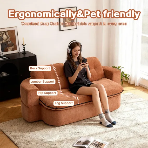 Диван Claude, коричневый