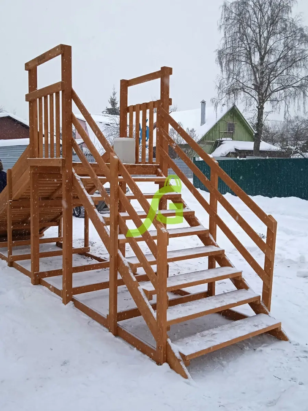 Заливная горка "Snow Fox Start" с крышей, скат 4 м