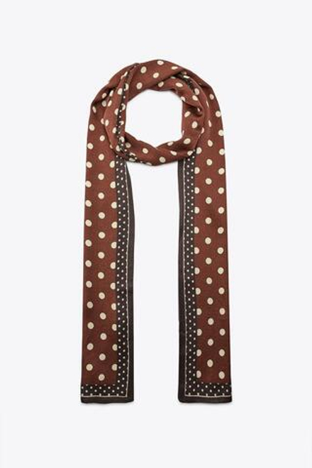 ZARA ПЛАТОК С АТЛАСНЫМ ПРИНТОМ В ГОРОШЕК, РАЗНОЦВЕТНЫЙ