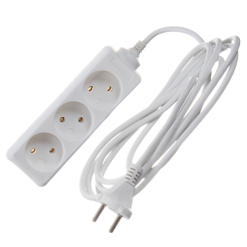 Удлинитель бытовой 3 гн, 3 м, ПВС, 2х0.75 мм2, б/з, 10 А, 250 В, TDM, У3, SQ1303-0201