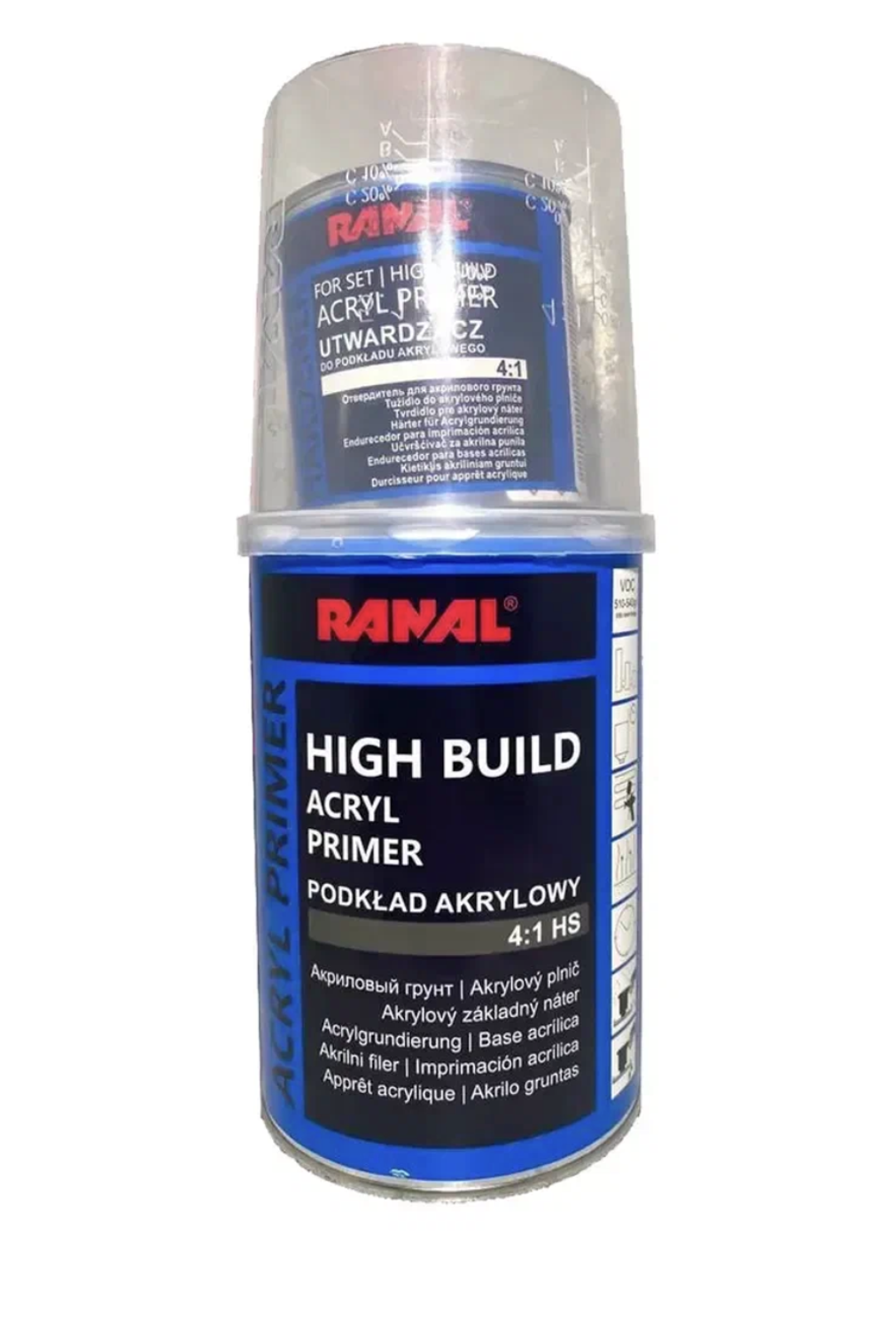 RANAL High Build HS Грунт акриловый 4+1 (0,8+0,2л) серый