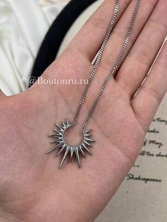 Колье серебристое "Полусолнце"