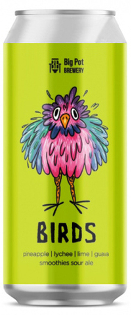 Пиво Биг Пот Бердс Личи, Пейнеппл, Лайм, Гуава / Big Pot Birds Lychee, Pineapple, Lime, Guava 0.45 - банка
