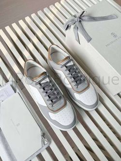 Мужские кроссовки Brunello Cucinelli серо-белого цвета