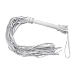 Белый флогер из натуральной кожи - 65 см. (Цвет: белый)