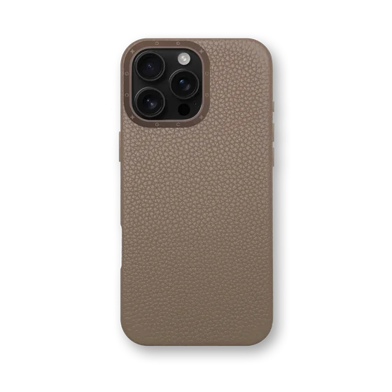 Чехол для iPhone 16 - Зернистая кожа - бежевый