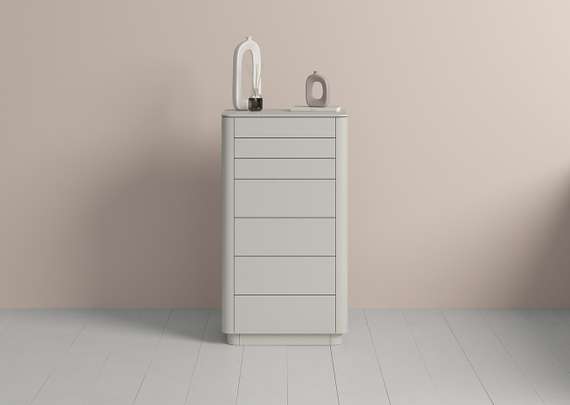 Комод Tammi высокии? 7 ящиков (серо-бежевый)