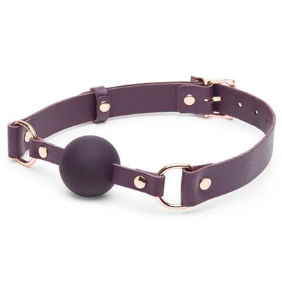 Фиолетовый кляп-шар Cherished Collection Leather Ball Gag (Цвет: фиолетовый)