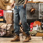 Летние тонкие джинсовые брюки в мужском стиле американского ретро.