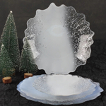 Тарелка 32см «Аура» белое серебро