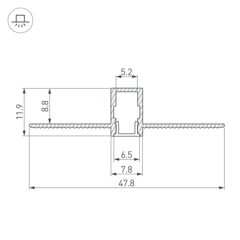 Профиль SL-LINIA8-FANTOM-2000 ANOD (Arlight, Алюминий) 034986
