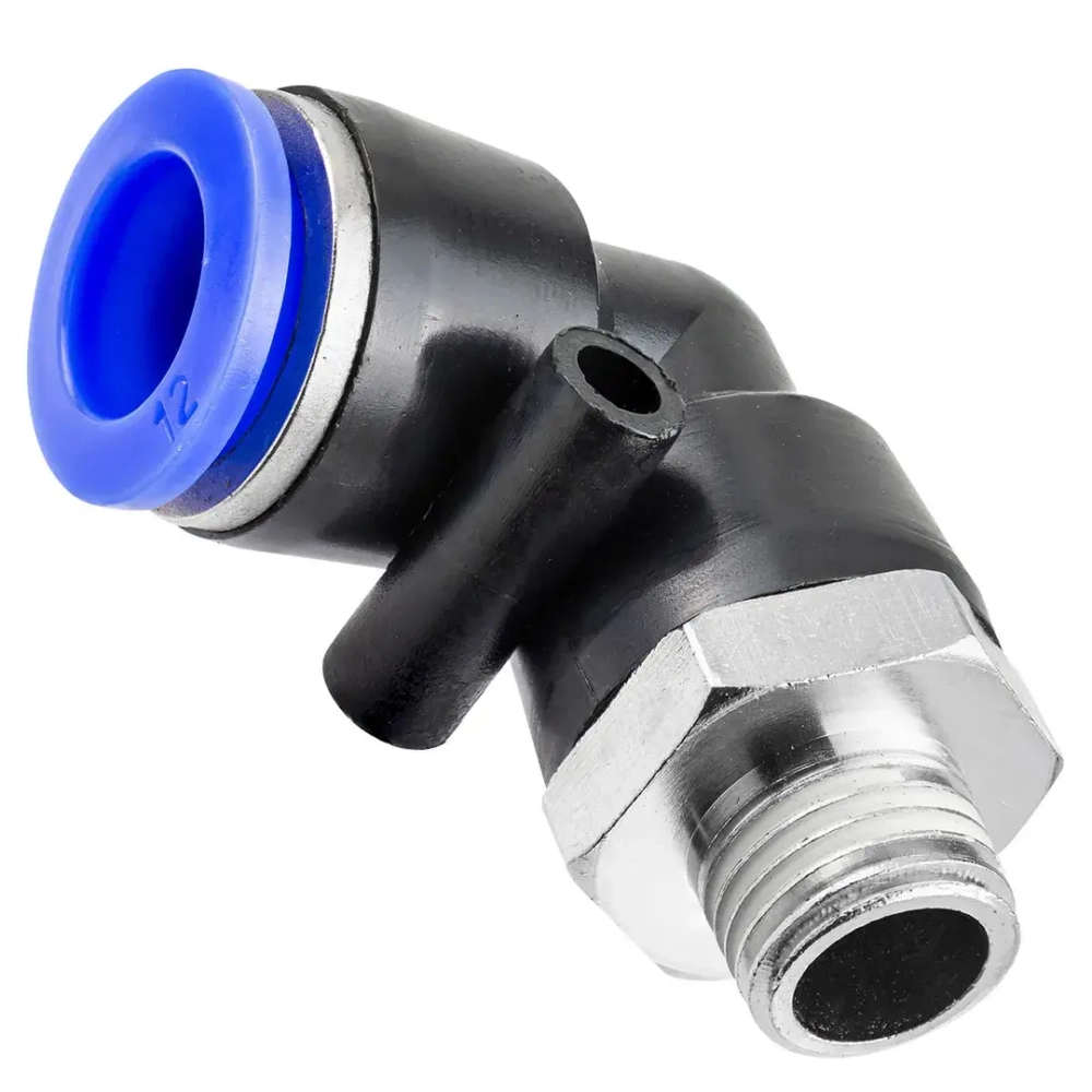 Фитинг угловой для пластиковых трубок 12мм с наружной резьбой 1/4'' Forsage F-SPL12-02