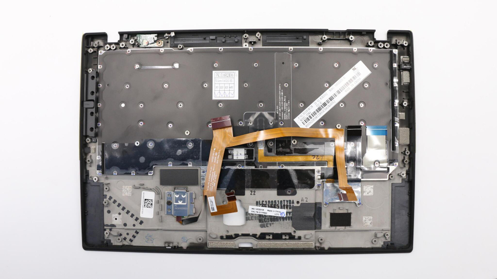 Верхняя панель с клавиатурой (топкейс) для ноутбука Lenovo ThinkPad X1 Carbon 6th Gen FingerPrint, черная, с подсветкой, раскладка - русская (01YR663)