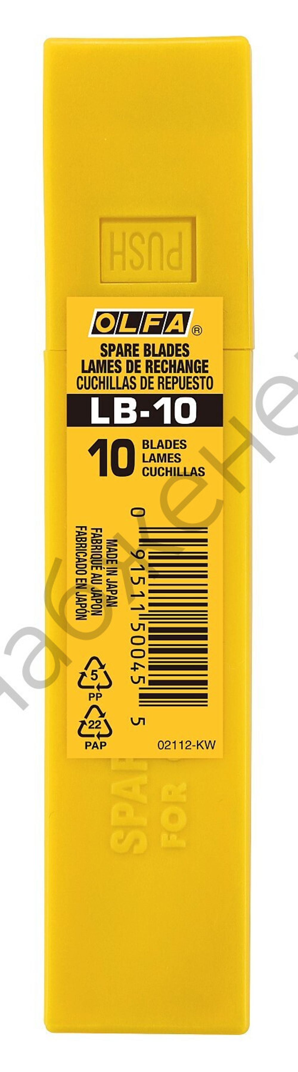OLFA 18 мм, 10 шт, в боксе, сегментированные лезвия (OL-LB-10)