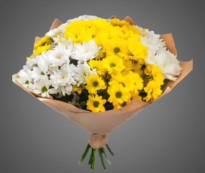 Букет из 9 кустовых хризантем