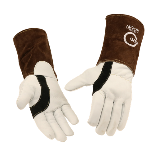 Краги из козьей кожи START Argon (коричнево-белые)