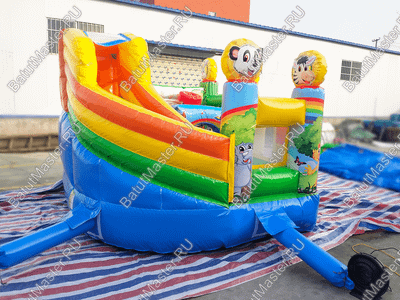 Детский надувной батут "Попугайчики и их друзья", размер 3,5*3*2,7 м