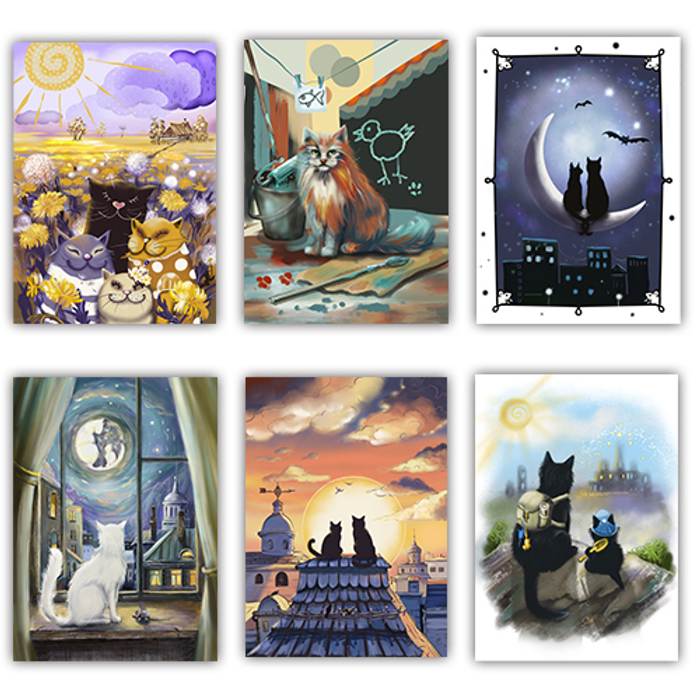 Набор открыток "Котики"