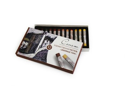 Набор художественной пастели Сонет  "Земляные тона" , 12 цв.