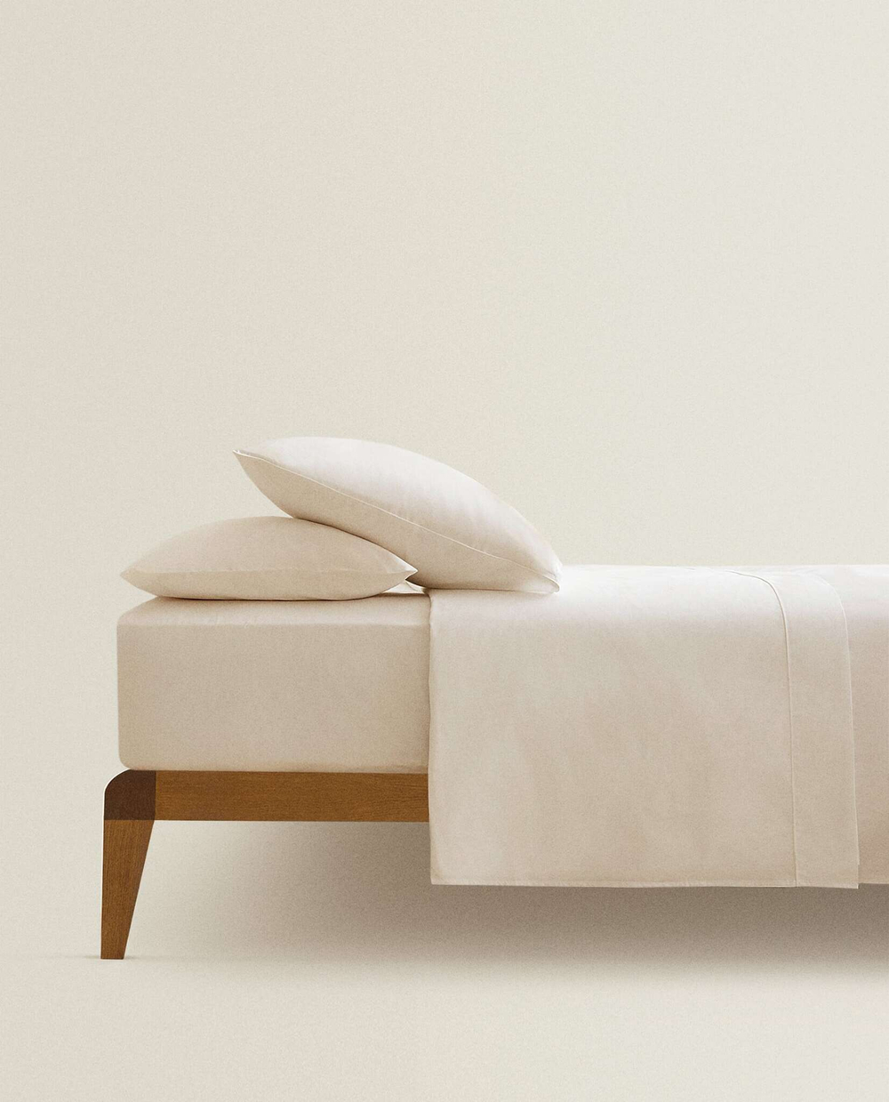 ZARA HOME (300 НИТЕЙ)  ПРОСТЫНЯ ИЗ ХЛОПКА, ЭКРЮ