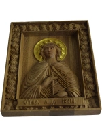 Икона Освященная Юлии Мученицы резная из массива дуба