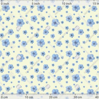 Россыпь из голубых цветов на желтом фоне by Lilyacherepanova2908 448 DPI