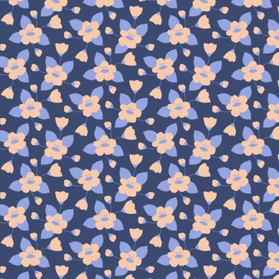 Маленькие весенние цветочки на синем фоне