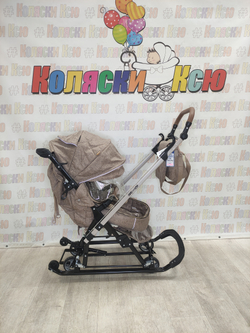 Санки-коляски Ника Joy every day 1 бежевый с мишками