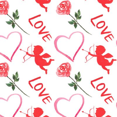 Сердечки акварель