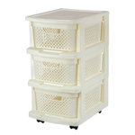 Комод Plast Team STOCKHOLM с корзинами на колесиках трехсекционный 37х30х56,3см молочный туман
