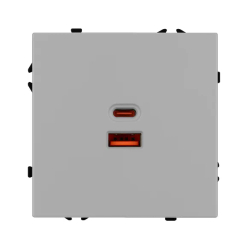 Механизм розетки с быстрой USB зарядкой SCT-NOBE-MUAC-SFPL-FC-IS (65W, QC3) (Arlight, -) 059447