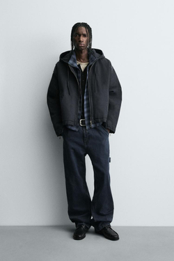 ZARA КУРТКА BOXY FIT СТРУКТУРИРОВАННАЯ, СИНИЙ