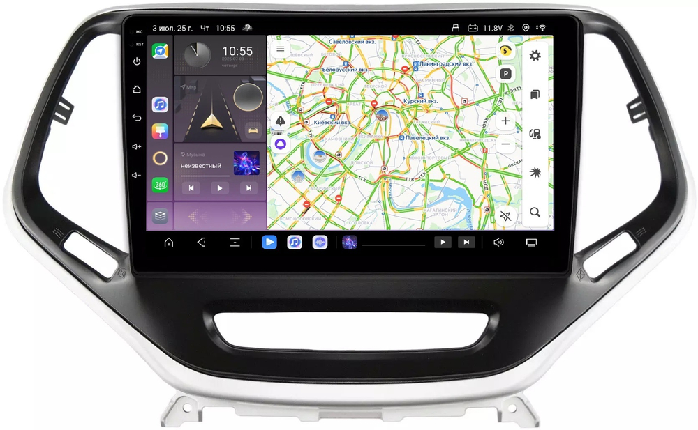 Магнитола для Jeep Cherokee 2014+ - Carmedia EW-1253 QLed, Android 13, TS20, CarPlay, SIM-слот