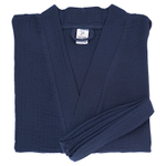 Халат из многослойного муслина темно-синего цвета из коллекции essential, размер s