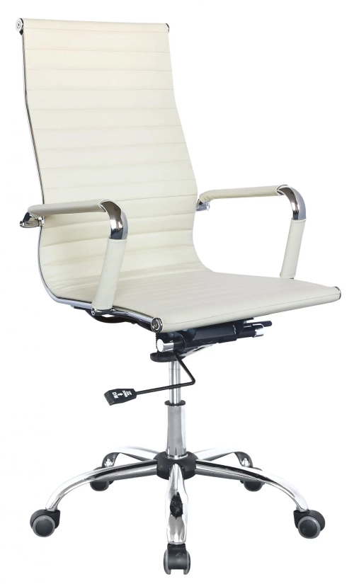 Кресло руководителя Бюрократ CH-883 слоновая кость эко.кожа крестов. металл хром