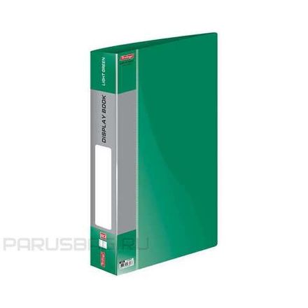 Папка с 80 вкладышами, Berlingo Standart, 800мкм, корешок 30мм с карманом, зелёная